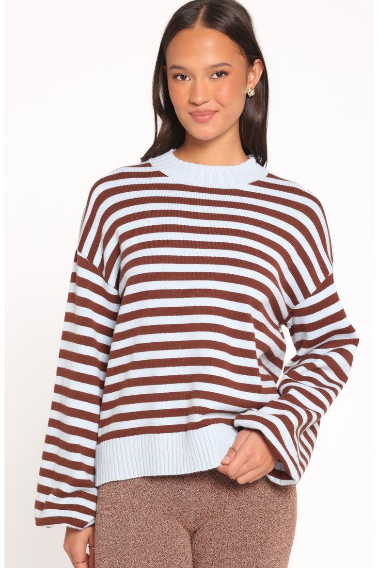 Dominica Striped Crewneck Sweater, Alternate, color, BLUE CHOCOLATE STRIPE