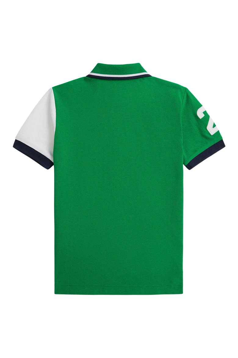 Kids' Colorblock Cotton Piqué Polo, Alternate, color, BEAR GREEN