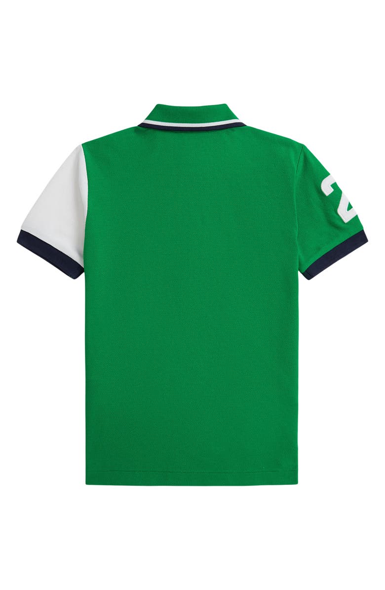 Polo Ralph Lauren Kids' Colorblock Cotton Piqué Polo, Alternate, color, Bear Green