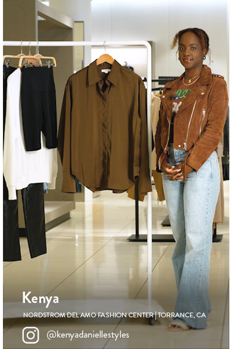 Stretch Satin Button-Up Shirt video
