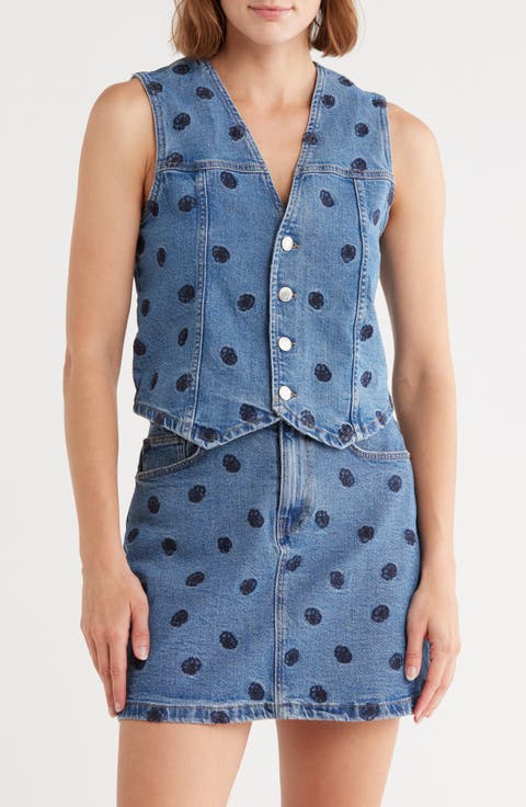 Alina Embroidered Denim Vest