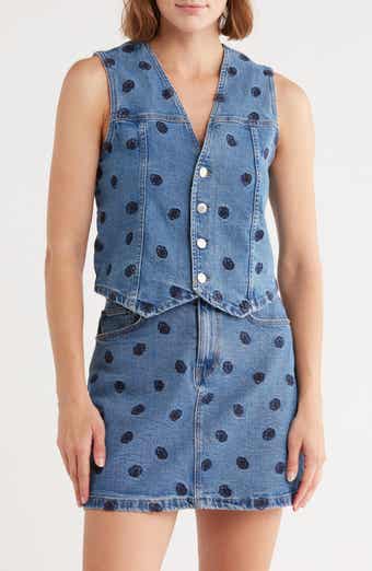 VERO MODA Alina Embroidered Denim Vest