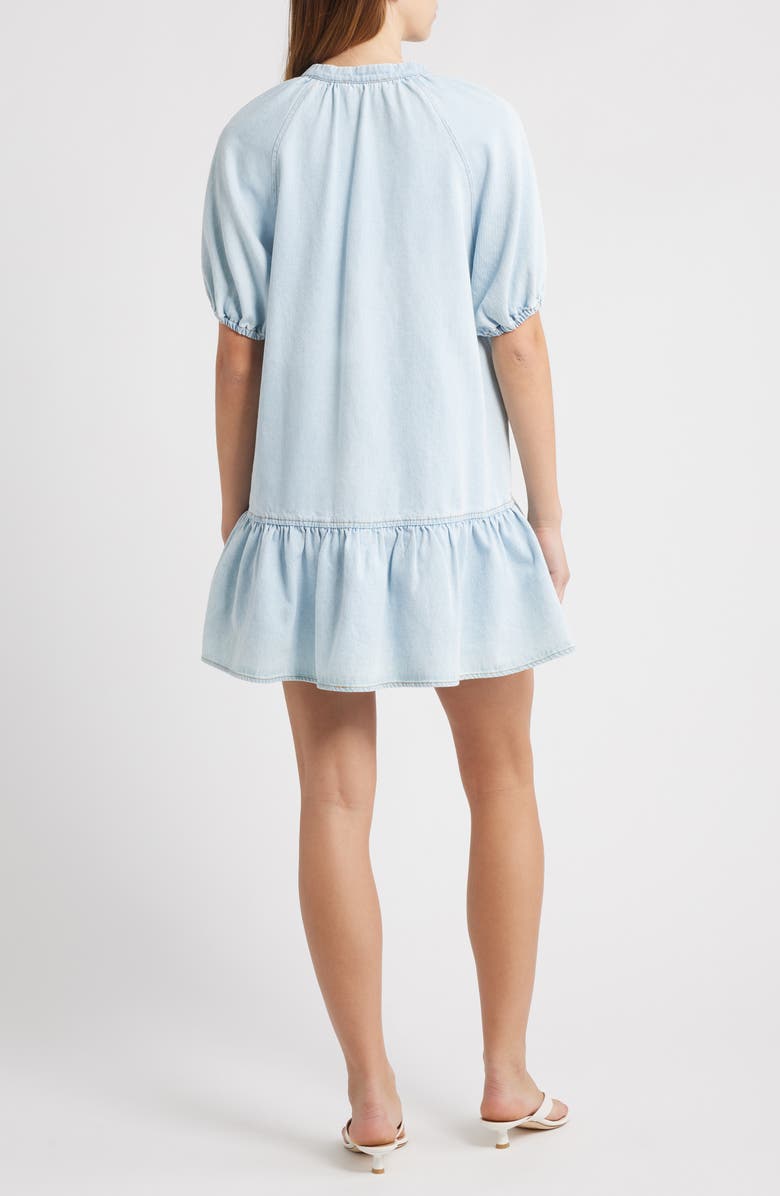 WAYF Joan Denim Minidress, Alternate, color, Light Wash