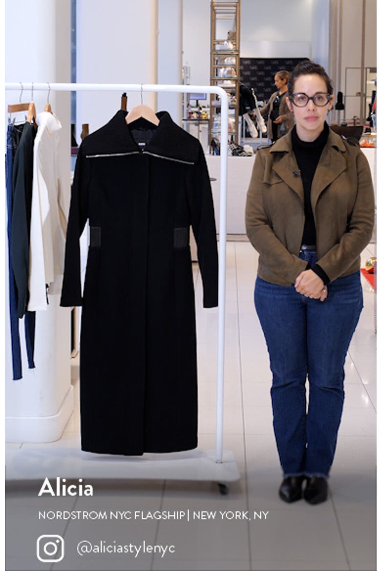 Clarice Leather Trim Wool Coat video