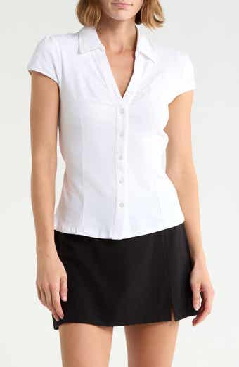 Ruched Cap Sleeve Shirt