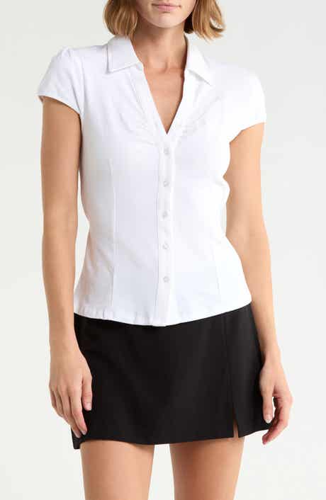 Ruched Cap Sleeve Shirt