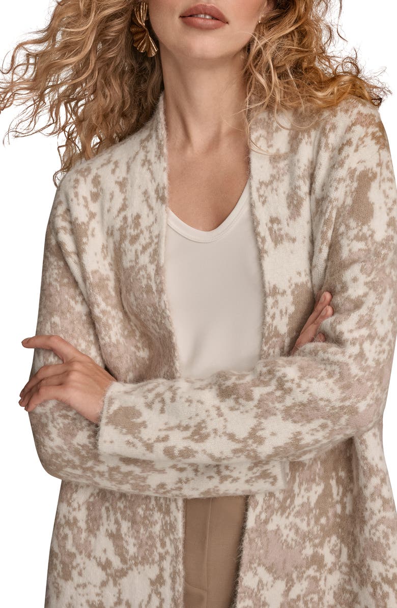 Donna Karan New York Drop Shoulder Cardigan, Alternate, color, Cream/ Noli