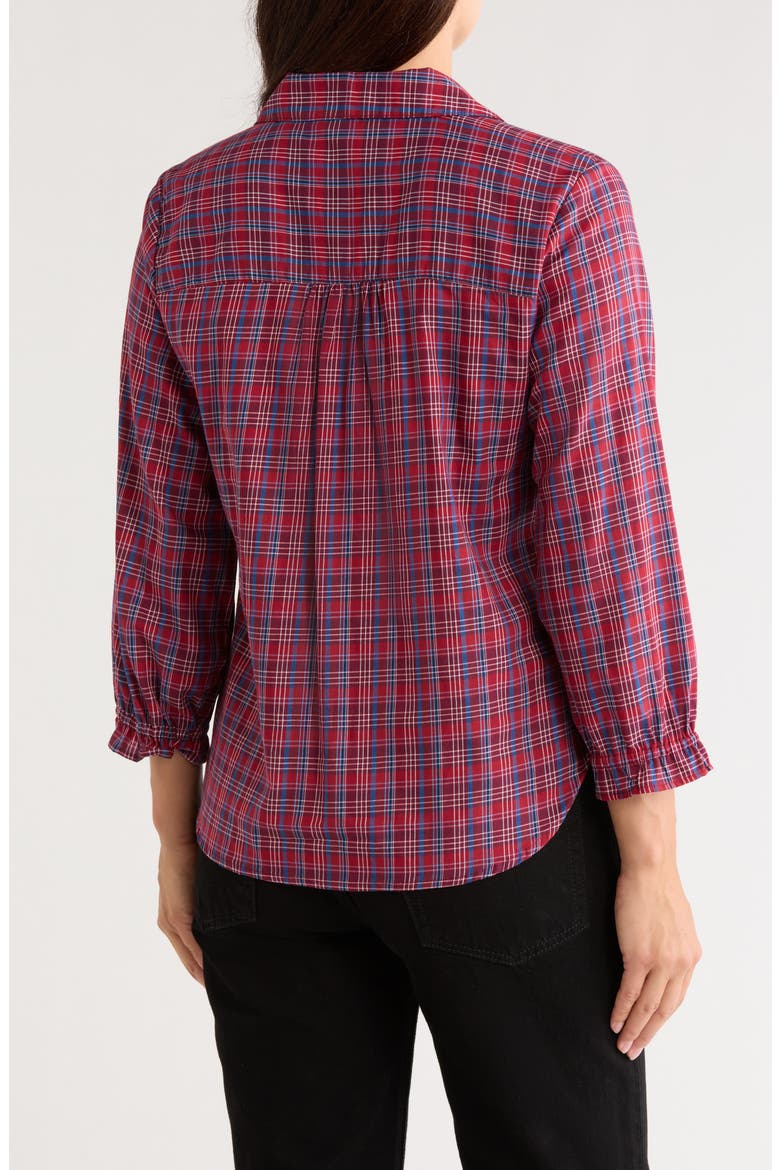 Plaid Three-Quarter Sleeve Shirt, Alternate, color, MAPLESEASO