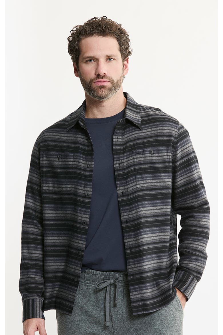 Rye Soft Touch Flannel Workshirt, Main, color, Black