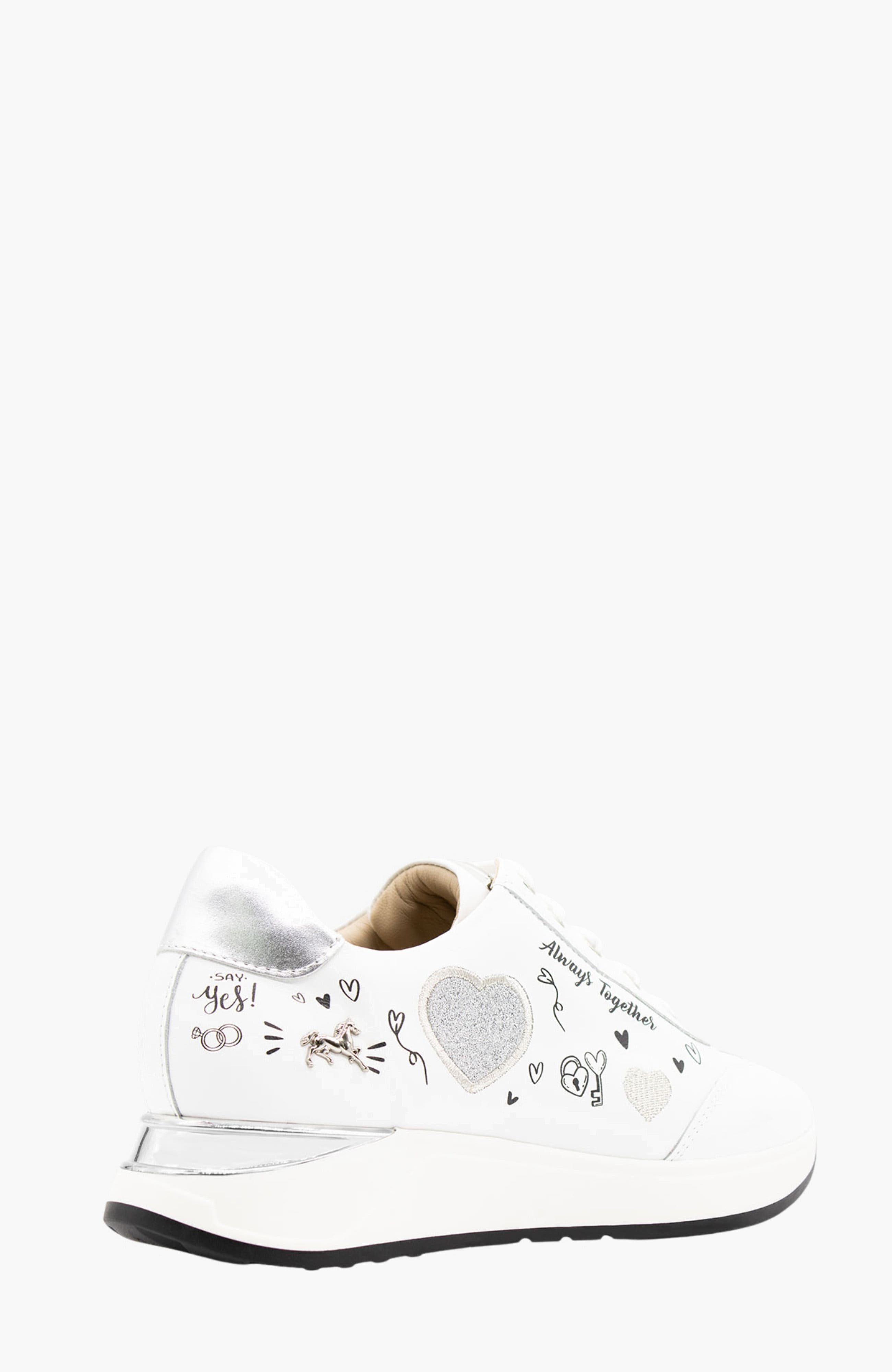 Always Together Leather Sneakers, Alternate, color, White / Silver