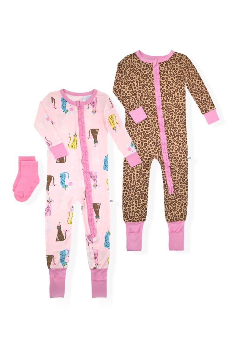 Assorted 2-Pack Pajamas & Socks Set, Main, color, PINK
