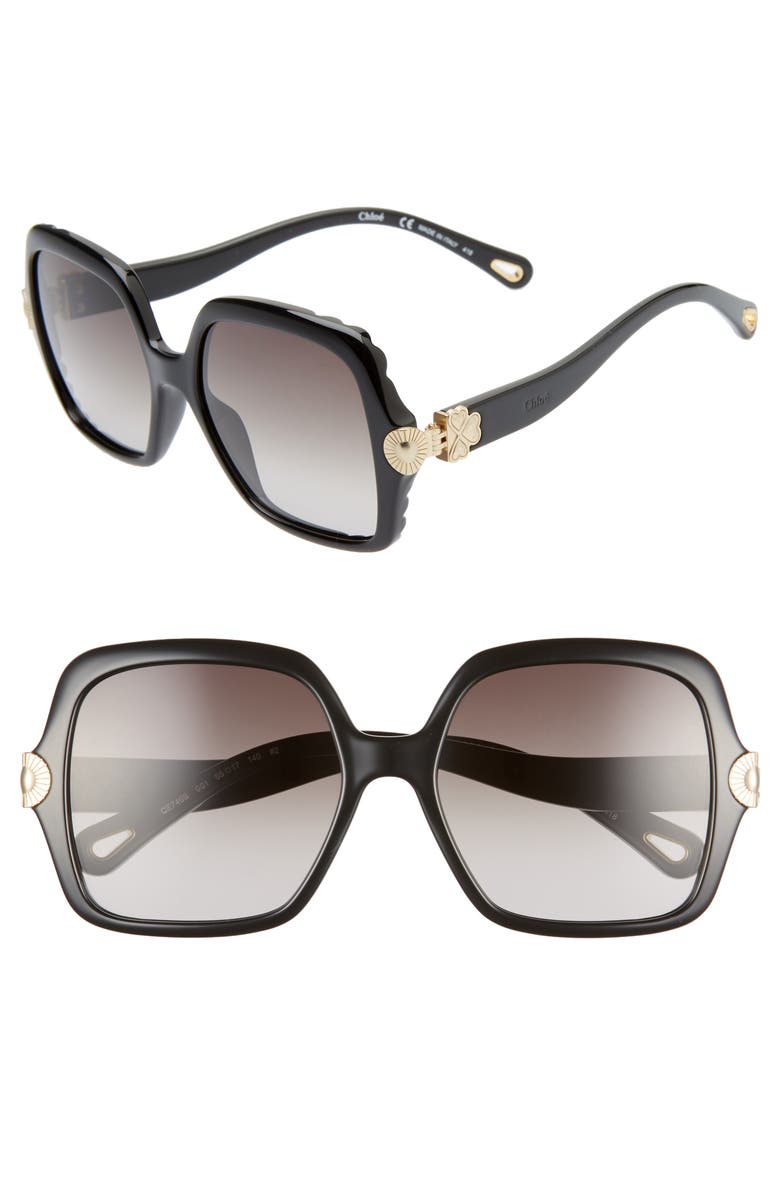 Chloé Vera 55mm Square Sunglasses, Main, color,