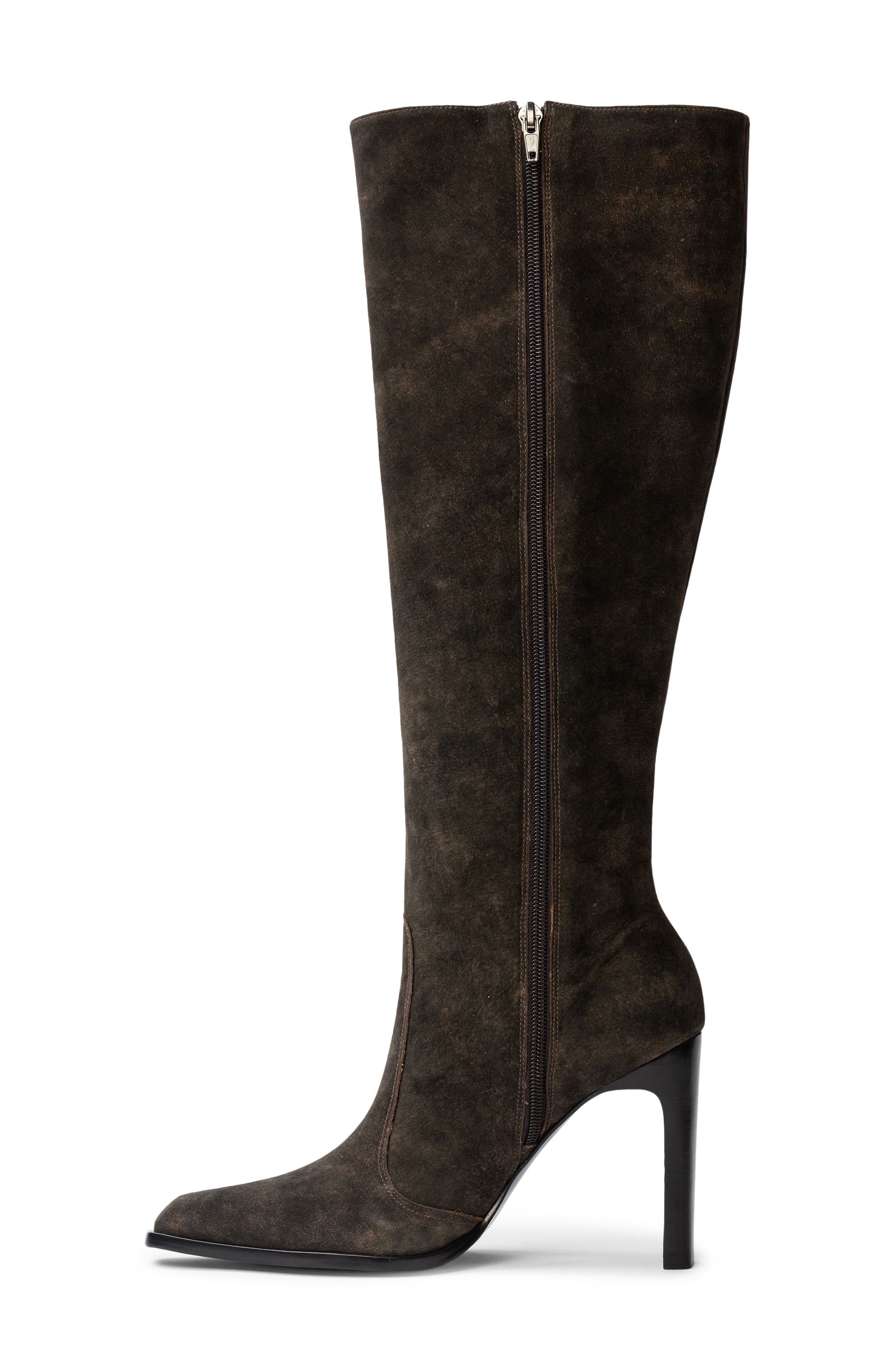 BLACK SUEDE STUDIO Grand Tall Boot, Alternate, color, Dark Brown