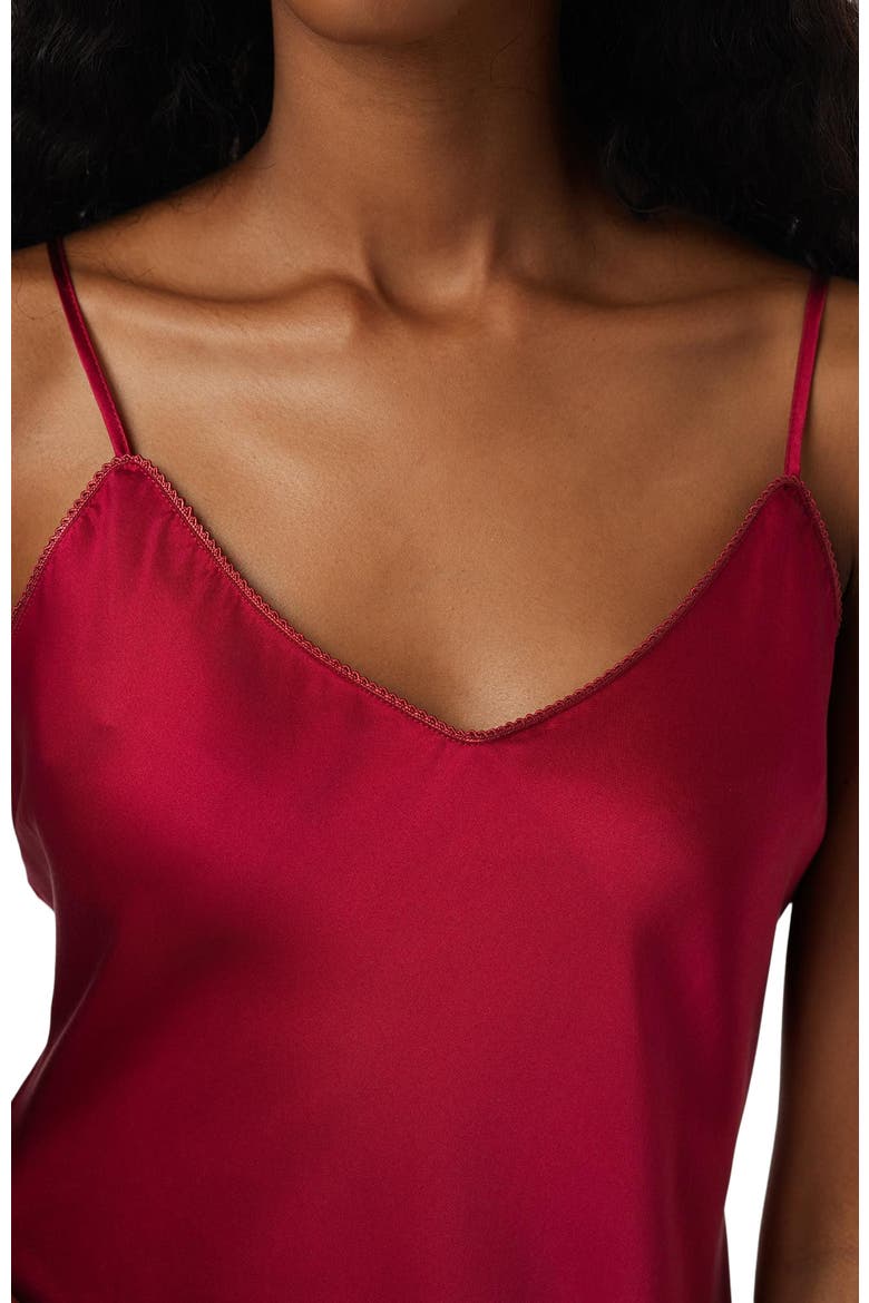 Pure Silk Adjustable Spaghetti Strap Nightgown Slip Dress, Alternate, color, Wine