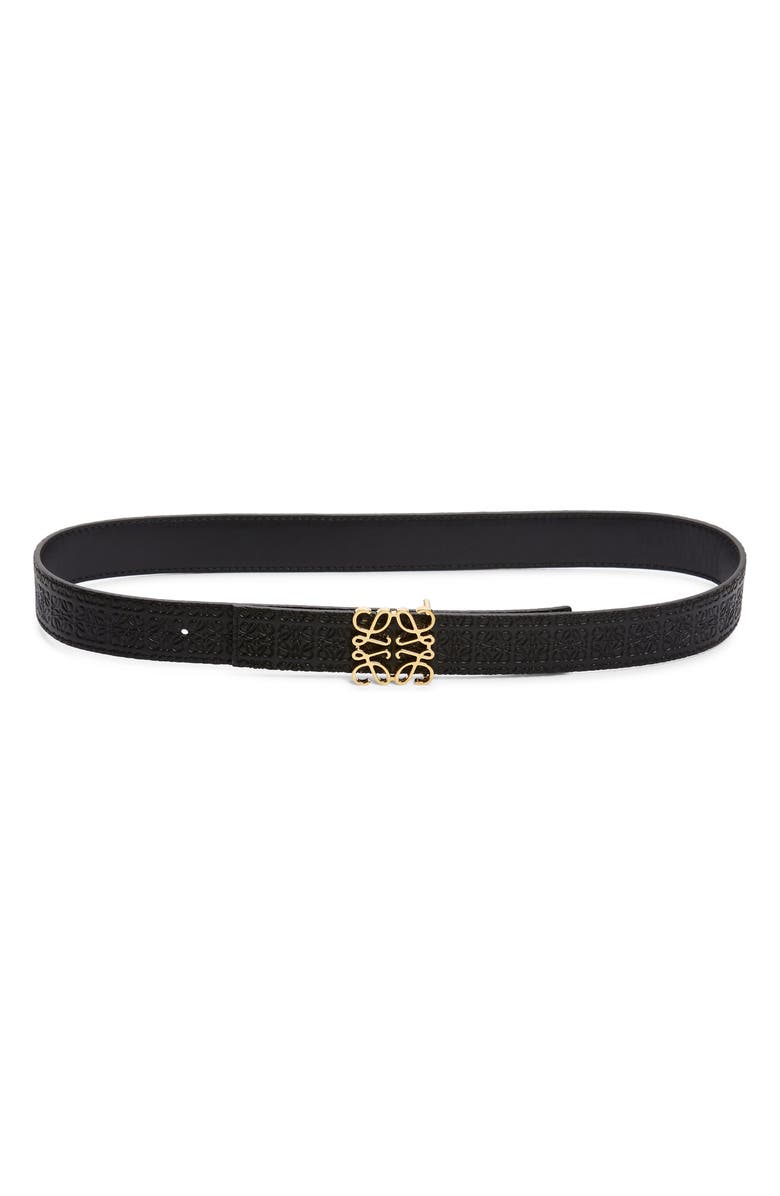 Loewe Anagram Embossed Reversible Leather Belt, Main, color,