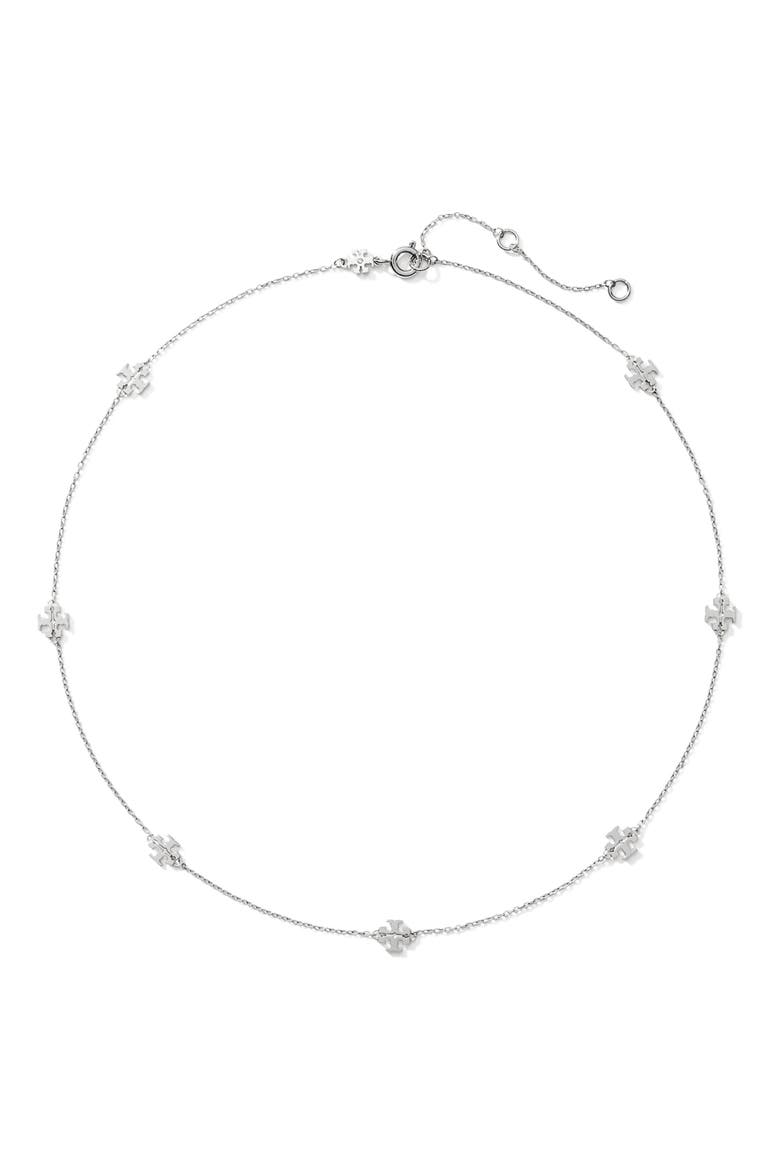 Delicate Icon Necklace, Main, color, TORY SILVER