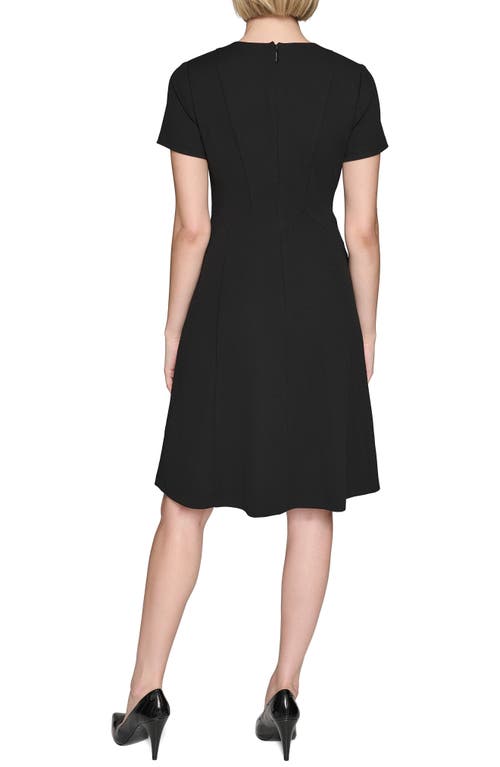 Karl Lagerfeld Paris Scuba Crepe Colorblock A-line Dress In Multi