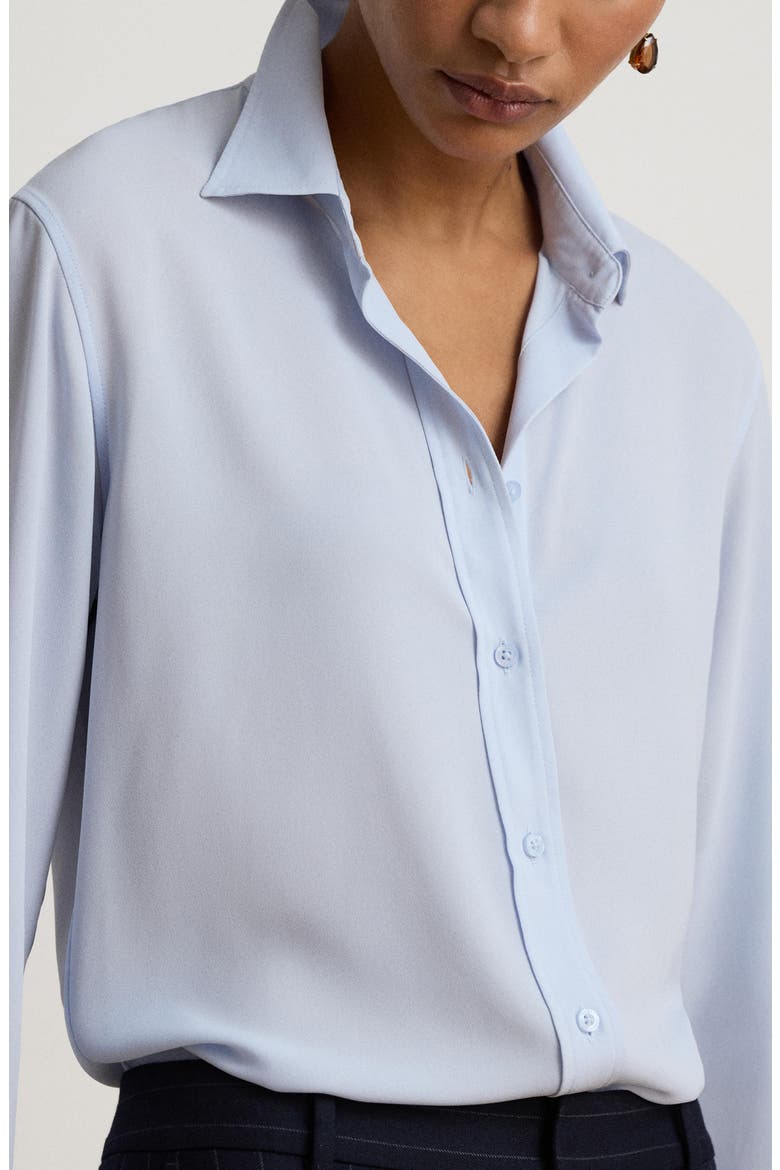 Georgette Long Sleeve Shirt, Alternate, color, ICY BLUE