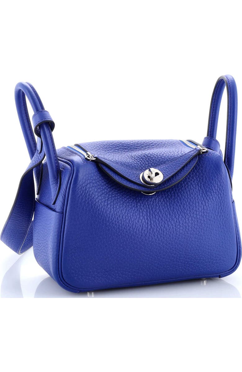 Pre-Owned Hermes Lindy Bag Clemence Mini, Alternate, color, Bleu Royal