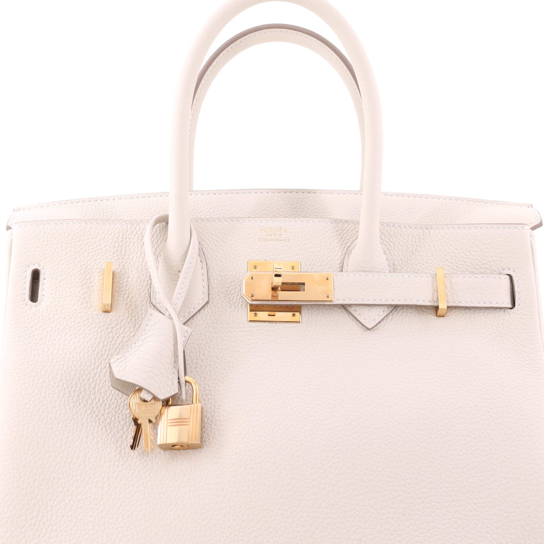 Birkin Handbag Light Togo with Gold Hardware 30, Alternate, color, White