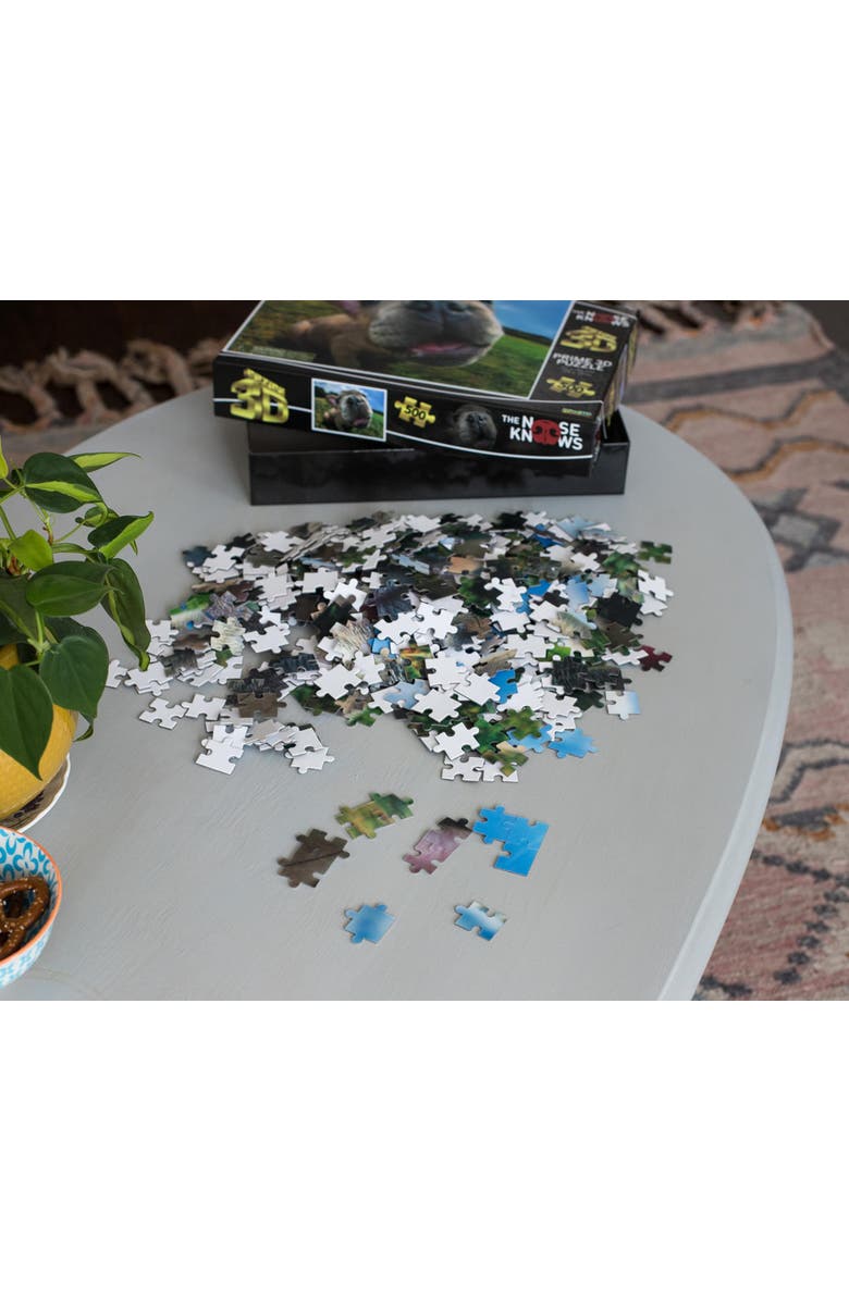 PowerHouse Toys LLC Pugsley The Nose Knows Super 3D 500 Piece Jigsaw Puzzle For Adults And Kids, Alternate, color, Multi-Color