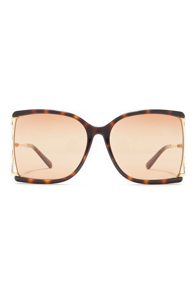 61mm Square Sunglasses, Main, color, HAVANA GOLD ORANGE