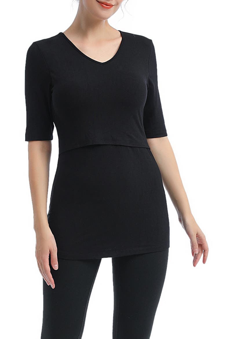 Essential Maternity/Nursing Top, Main, color, BLACK