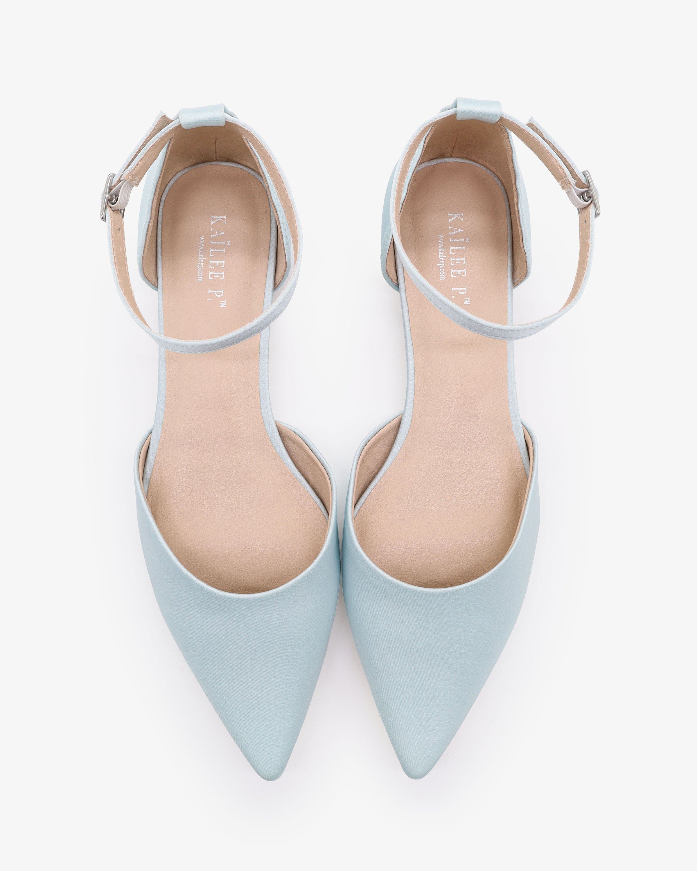 Bella Satin pointed toe Ankle Strap, Alternate, color, Light Blue