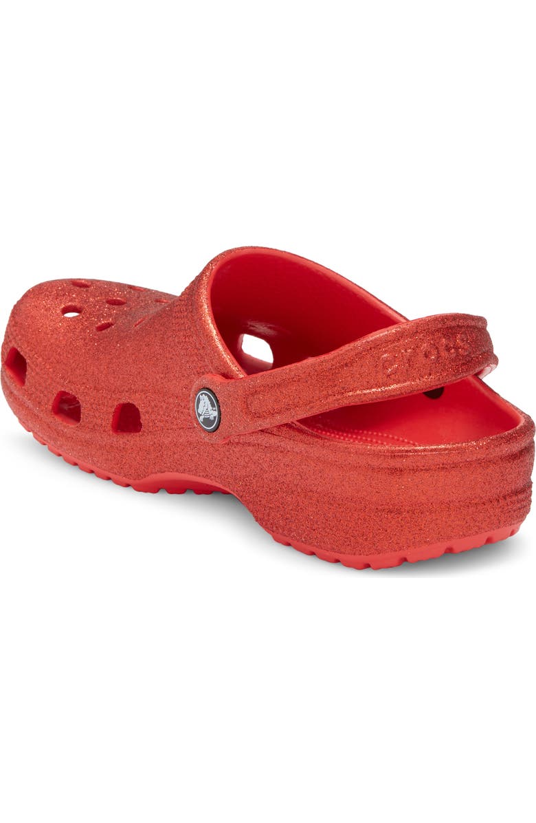 CROCS Gender Inclusive Classic Glitter Clog, Alternate, color, Flame