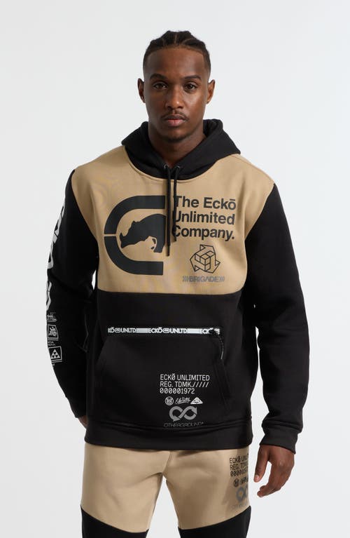 Ecko Unltd . Prosperous Zip-up Hoodie In Black/taupe