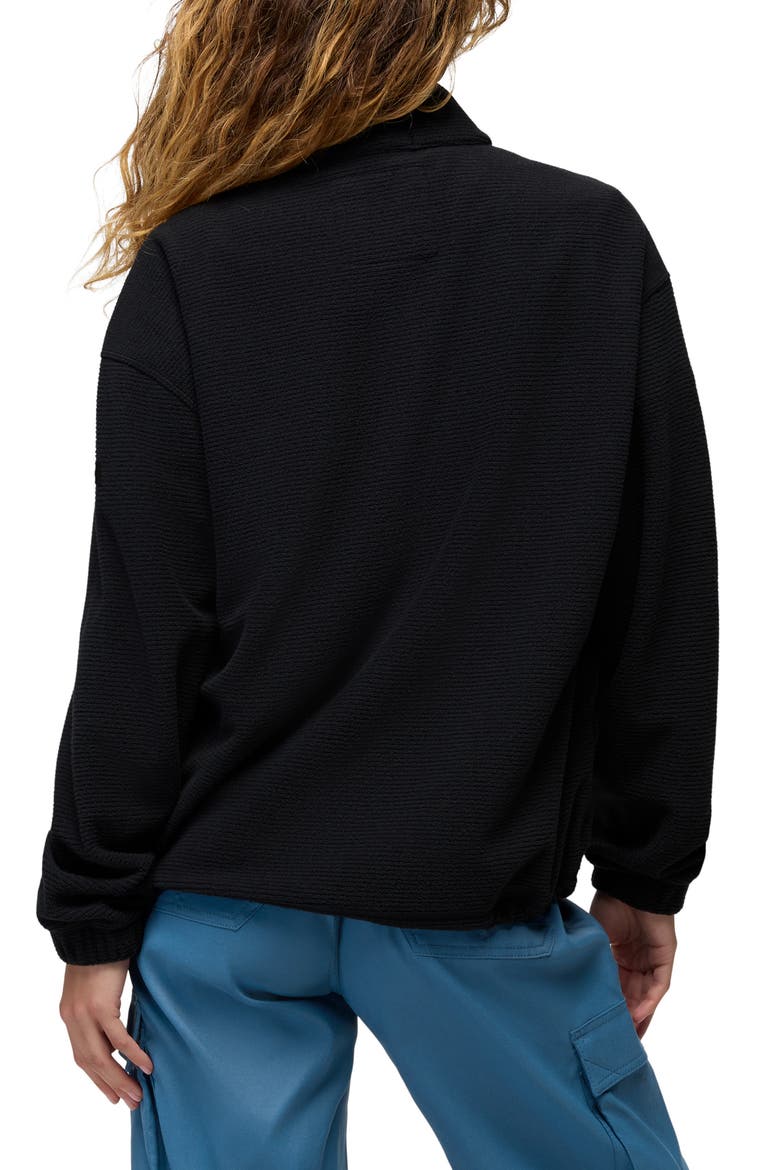 Stretch Zion Fleece Half Snap Pullover, Alternate, color, BLACK
