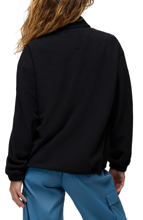 Prana Stretch Zion Fleece Half Snap Pullover In Black