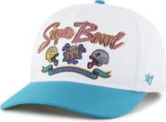 '47 Men's '47 White/Aqua NFL Multi-Team Throwback Dueling Logos Adjustable Hitch Hat