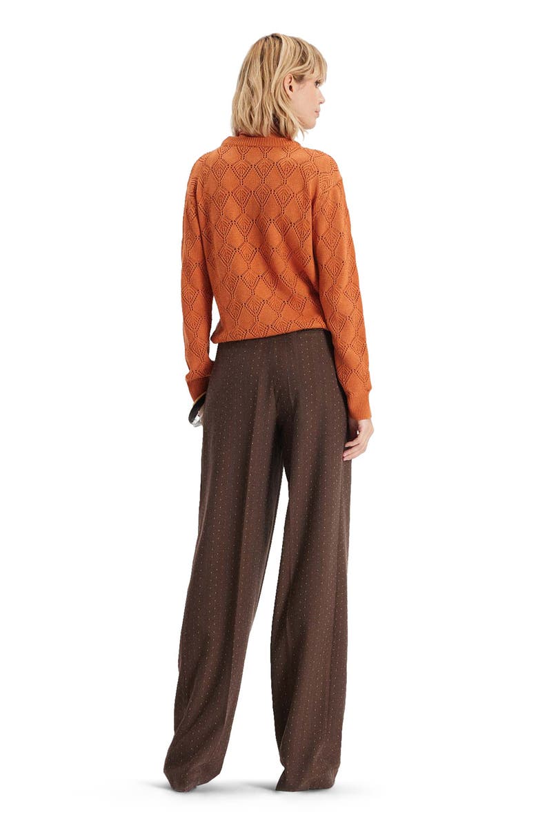 THEO The Label Ersa Pointelle Argyle Pullover, Alternate, color, Amber Sky