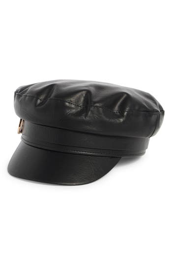 Vince Camuto Distressed Skipper Hat In Black