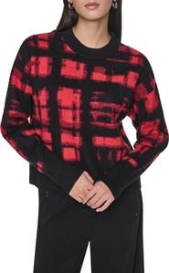 DKNY Plaid Crewneck Sweater
