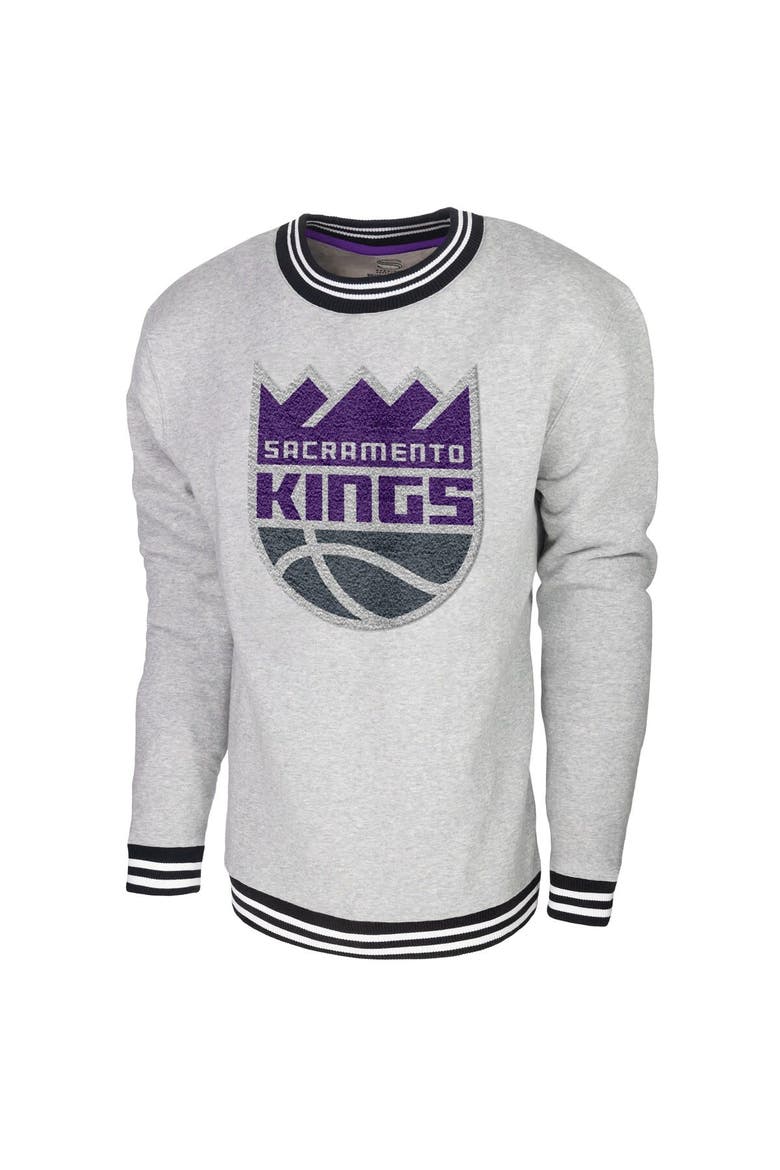 Men's Stadium Essentials Heather Gray Sacramento Kings Club Level Pullover Sweatshirt, Alternate, color, Heather Gray