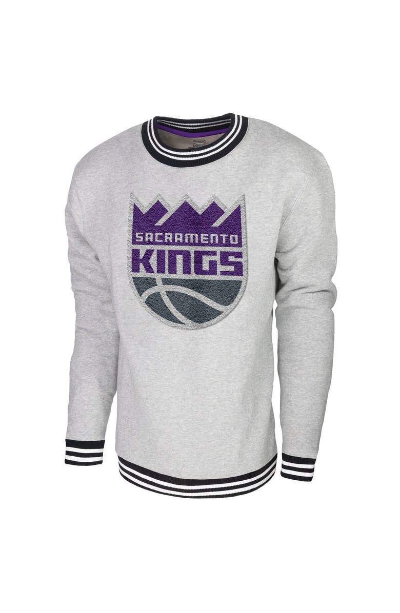 Stadium Essentials Men's Stadium Essentials Heather Gray Sacramento Kings Club Level Pullover Sweatshirt, Alternate, color, Heather Gray
