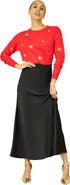 Yumi Smart Satin Midi Skirt