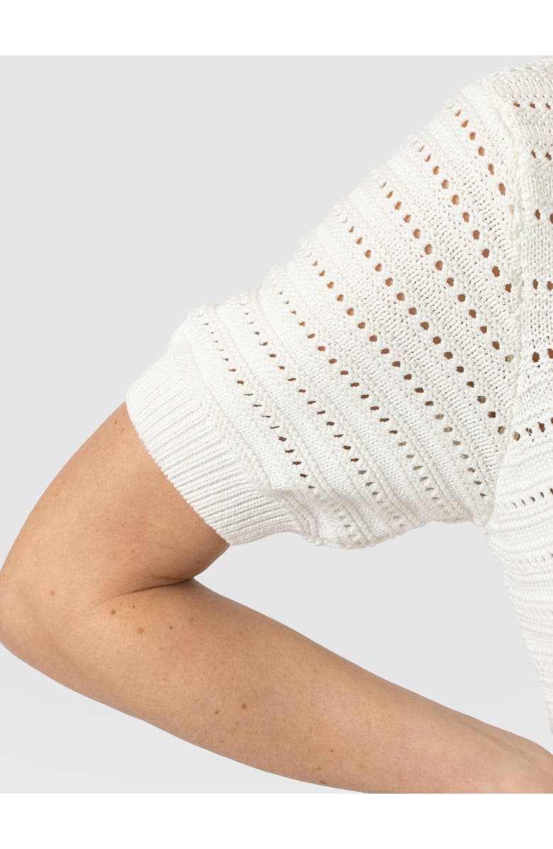 Saint + Sofia Ester Short Sleeve Knit, Alternate, color, Cream