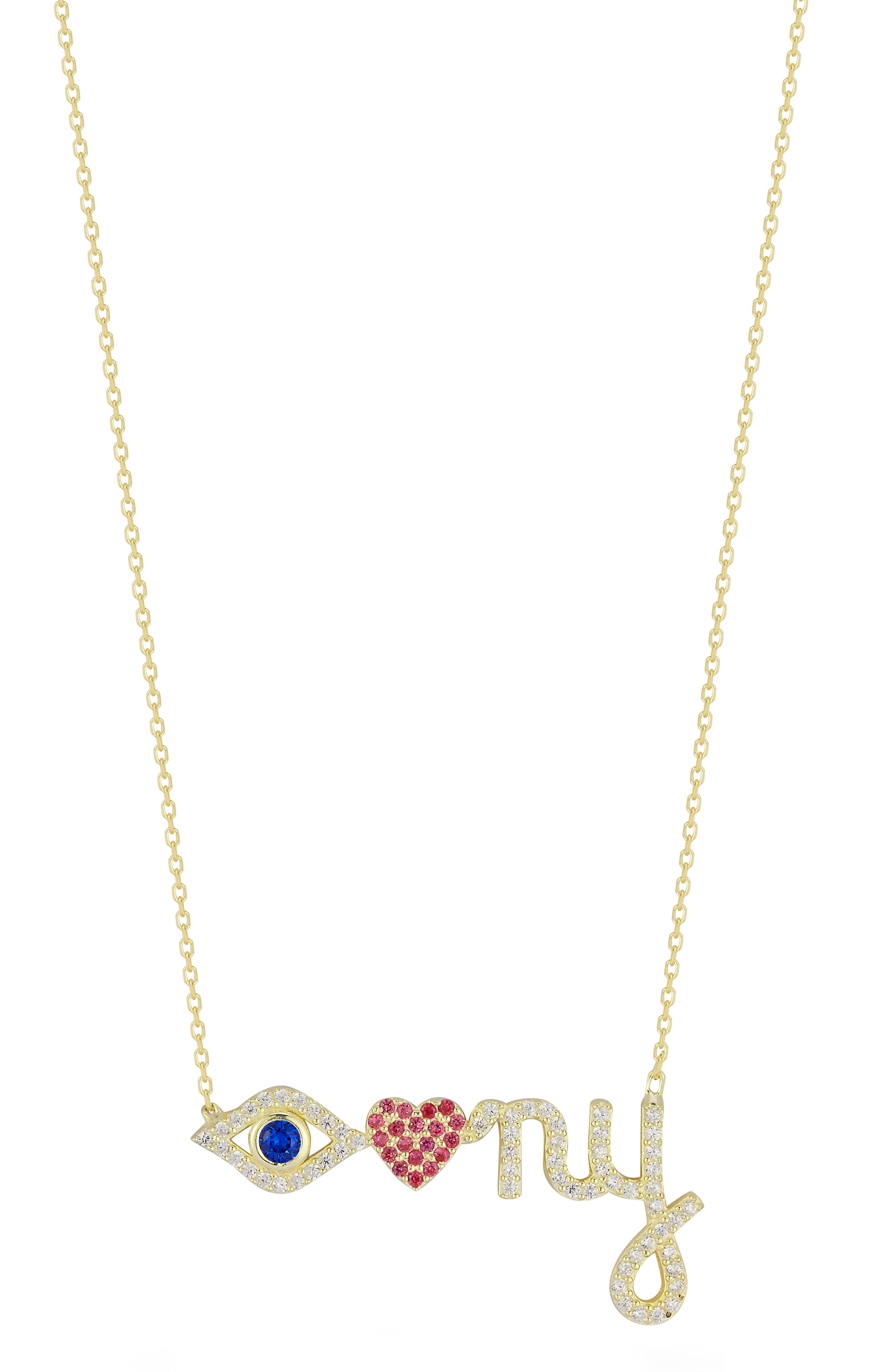 Sphera Milano Eye Heart Ny Pendant Necklace In Gold