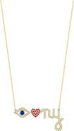 SPHERA MILANO Eye Heart NY Pendant Necklace
