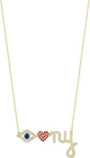 SPHERA MILANO Eye Heart NY Pendant Necklace
