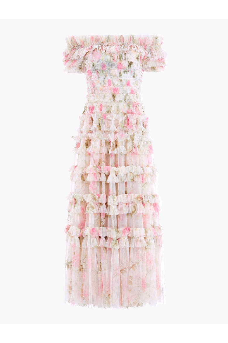 Rose Lisette Off-shoulder Gown, Alternate, color, Moonshine/Pink