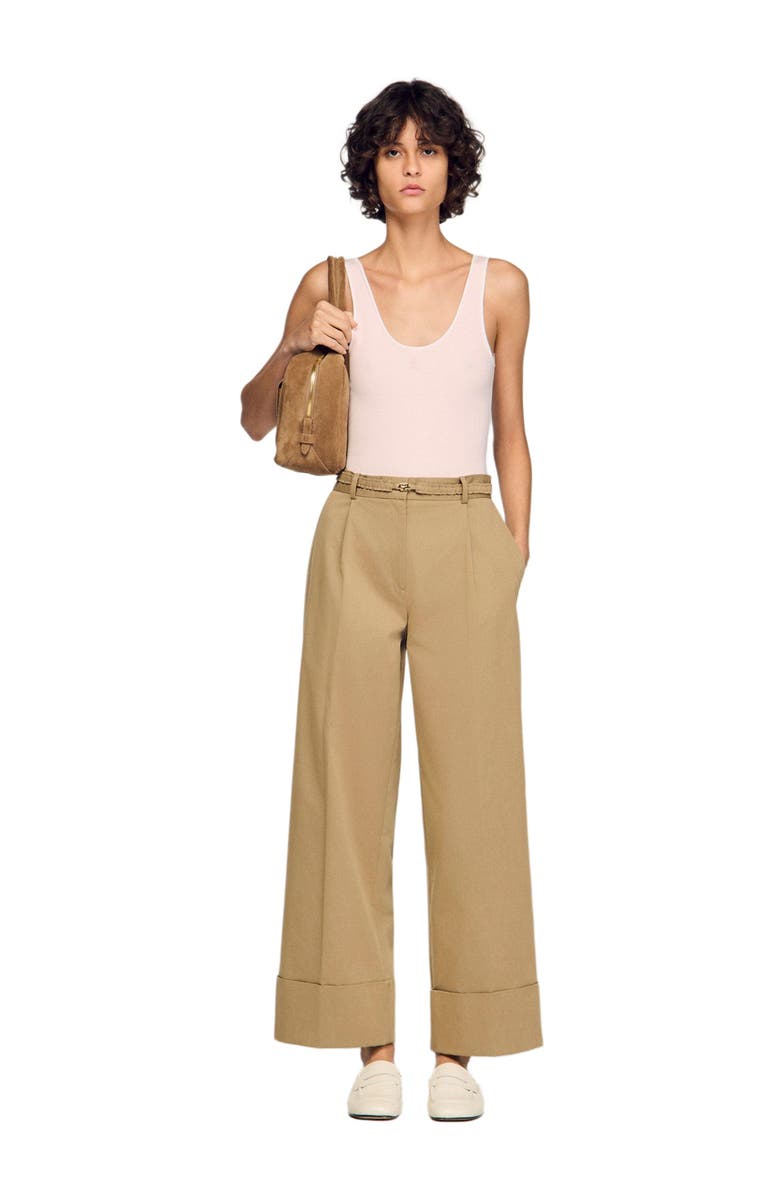 SANDRO Suit trousers, Alternate, color, Beige