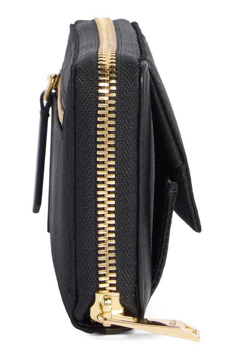 TUMI Trifold Zip Around Wallet, Alternate, color, Black/ Gold