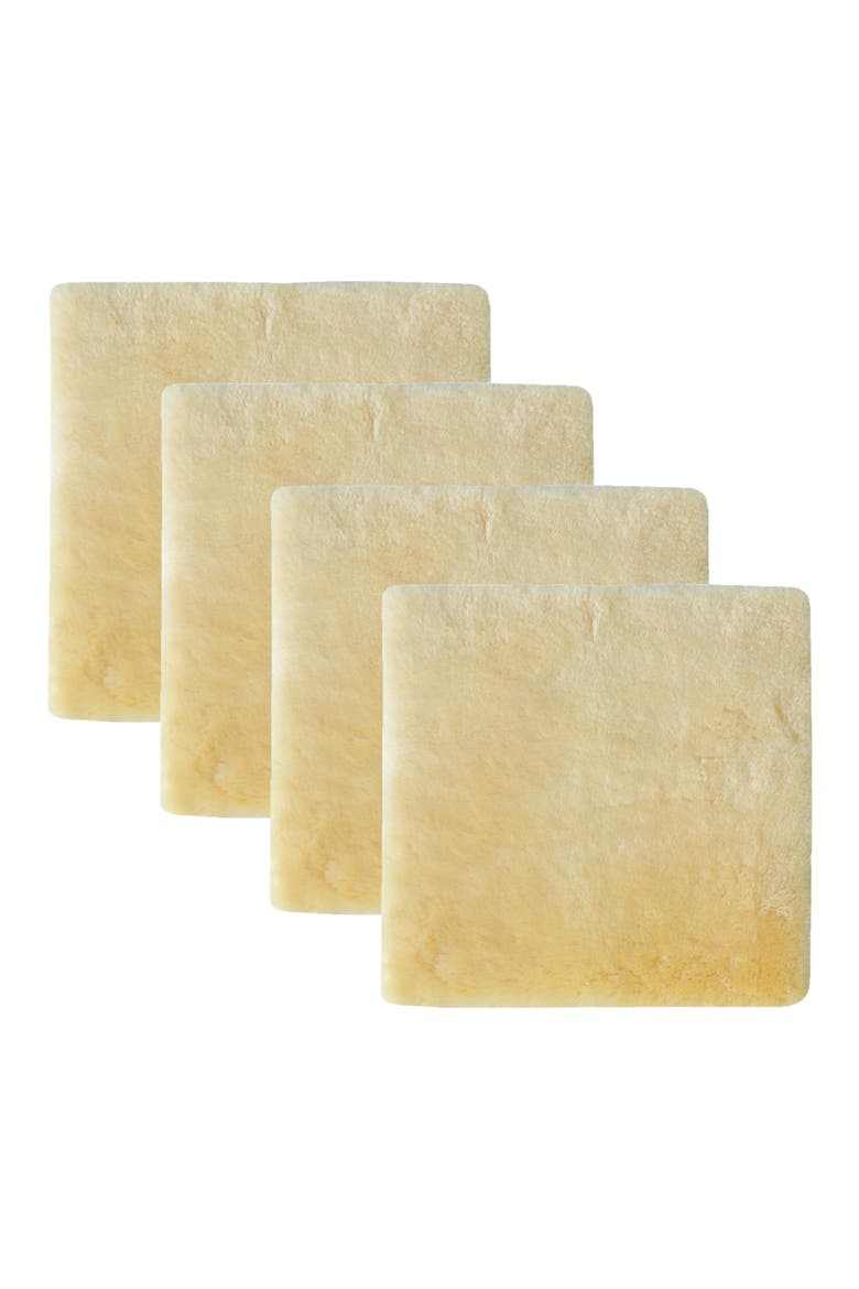 Medical Genuine Sheepskin Shearling Chair Pad 18" x 18" - Grey, Alternate, color, CORNSILK