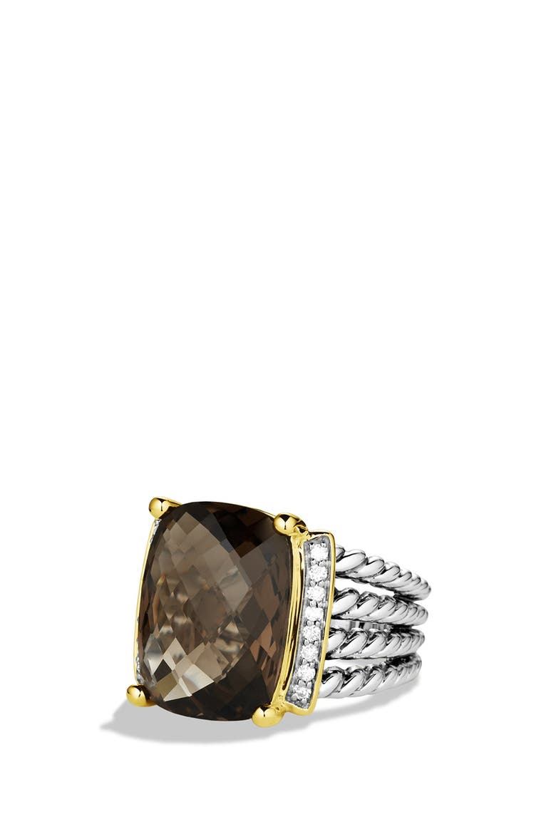 Wheaton Ring with Semiprecious Stone & Diamonds, Main, color, SMOKEY QUARTZ