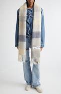 Acne Studios Vally Plaid Alpaca, Wool & Mohair Blend Scarf