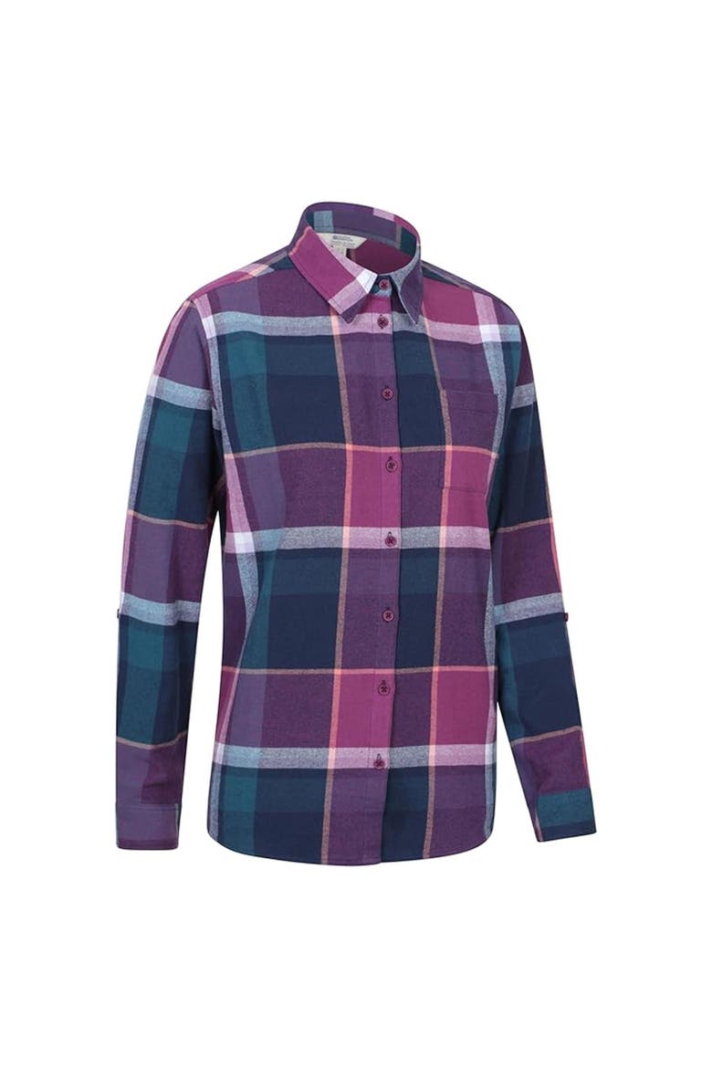 Balsam Brushed Flannel Longline Shirt, Alternate, color, Purple